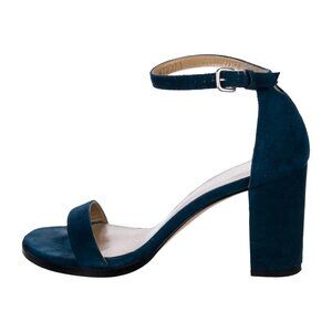 Stuart Weitzman Blue Suede Sandals Sz 5